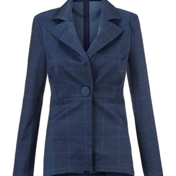 NWT Cabi Women's Navy Check Blazer Size 2 - Picture 1 of 9
